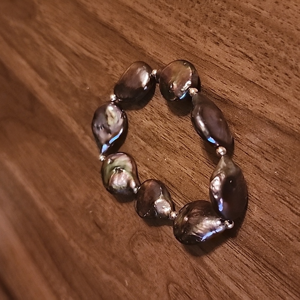 Natural pearl stretch bracelet